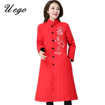 Uego 2019 New Arrival Winter Coats Thicken Warn Padding Cotton Single-breasted Embroidery Vintage Coat Women Casual Jacket Coats
Uego 2019 New Arrival Winter Coats Thicken Warn Padding Cotton Single-breasted Embroidery Vintage Coat Women Casual Jacket Coats