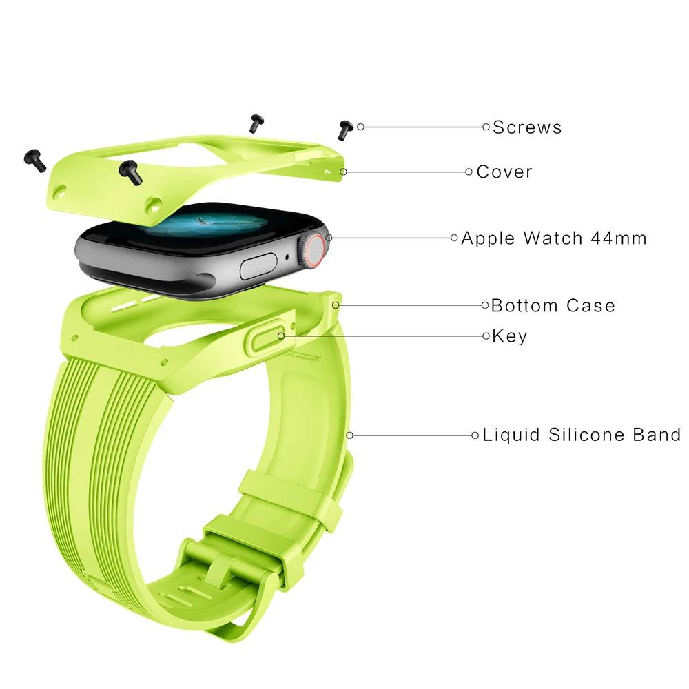 Protective Case with Soft Silicone Band For Apple Watch series 4 5 44mm Full Frame Screen Protector For IWatch Bracelet straps
Protective Case with Soft Silicone Band For Apple Watch series 4 5 44mm Full Frame Screen Protector For IWatch Bracelet straps