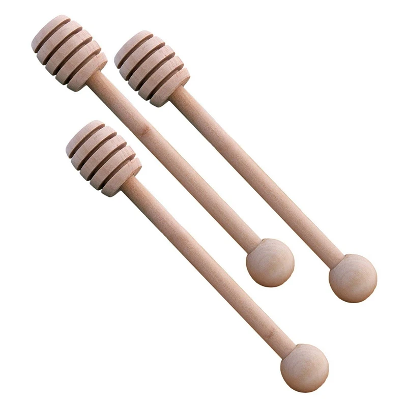 20Pcs Portable 16cm Wooden Jam Honey Dipper Stirring Rod Honey Muddler Stick Spoons