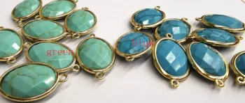 12pcs turquoise Amethyst -tiger eye stone-connector, gold brass set oval egg connectors,jewelry connector 15x 22mm 
12pcs turquoise Amethyst -tiger eye stone-connector, gold brass set oval egg connectors,jewelry connector 15x 22mm