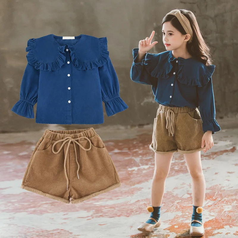 2020 New Style Girls Spring Network hong yang Air Jacket Girl Childrenswear Western Style Corduroy Peter Pan Collar Shorts Set
2020 New Style Girls Spring Network hong yang Air Jacket Girl Childrenswear Western Style Corduroy Peter Pan Collar Shorts Set