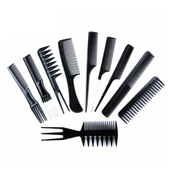 10pcs Hairdressing Comb Anti-static Massage Comb Straight Hair Smooth Hair Comb Environmental Protection Plastic Hair Comb