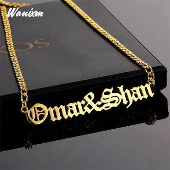 Couple Name Pendant Necklace 3mm Cuban Chain Stainless Steel Personalized Custom Names Necklaces for Women Men Handmade Jewelry 
Couple Name Pendant Necklace 3mm Cuban Chain Stainless Steel Personalized Custom Names Necklaces for Women Men Handmade Jewelry