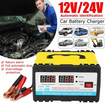 Automatic 12V/24V Car Storage Battery Charger LCD Intelligent Pulse 110/220V Repair for Lead Acid Lithium Battery 6AH-400AH
Automatic 12V/24V Car Storage Battery Charger LCD Intelligent Pulse 110/220V Repair for Lead Acid Lithium Battery 6AH-400AH