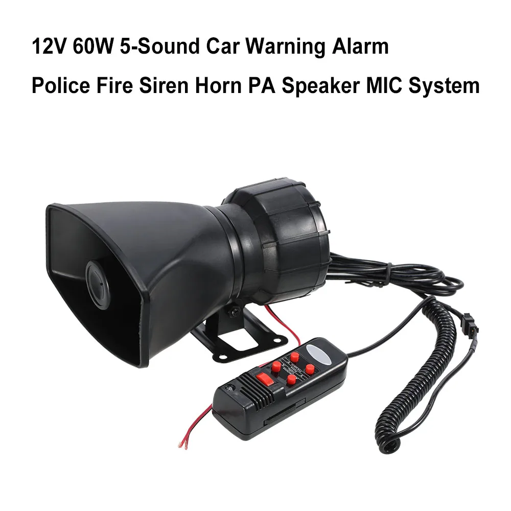 KKMOON 12V 60W 300dB 5 Sound MIC System Car Warning Alarm Police Fire Siren Horn Loud PA Speaker Air Horn
KKMOON 12V 60W 300dB 5 Sound MIC System Car Warning Alarm Police Fire Siren Horn Loud PA Speaker Air Horn