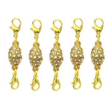 5Pcs 8mm Olive Shaped Lobster Clip Rhinestone Magnetic Buckle Creative Lobster Clasp Golden
5Pcs 8mm Olive Shaped Lobster Clip Rhinestone Magnetic Buckle Creative Lobster Clasp Golden