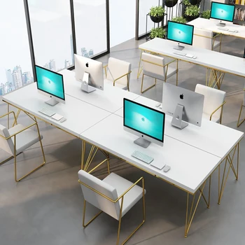 Nordic office office staff desk creative golden iron computer desk staff meeting table
Nordic office office staff desk creative golden iron computer desk staff meeting table