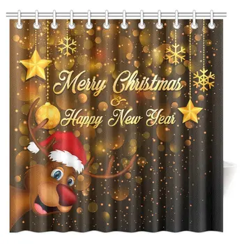 Merry Christmas Shower Curtain, Cute Rudolph The Reindeer with Santa Hat Holiday Kids Themed Fun Cartoon Bathroom Shower Curtain
Merry Christmas Shower Curtain, Cute Rudolph The Reindeer with Santa Hat Holiday Kids Themed Fun Cartoon Bathroom Shower Curtain