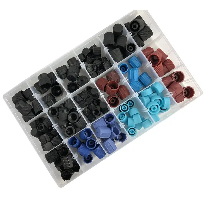 170pcs Universal A/C R134a R12 High Low Side Valve Core Service Port Dust Cap Replacement Set 
170pcs Universal A/C R134a R12 High Low Side Valve Core Service Port Dust Cap Replacement Set