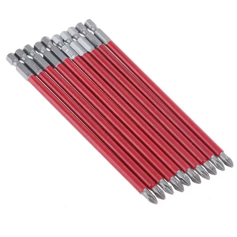 10pcs PH2 150mm Power Drill Bit Set Long Reach Non Slip 1/4'' Hex Screwdriver
10pcs PH2 150mm Power Drill Bit Set Long Reach Non Slip 1/4'' Hex Screwdriver