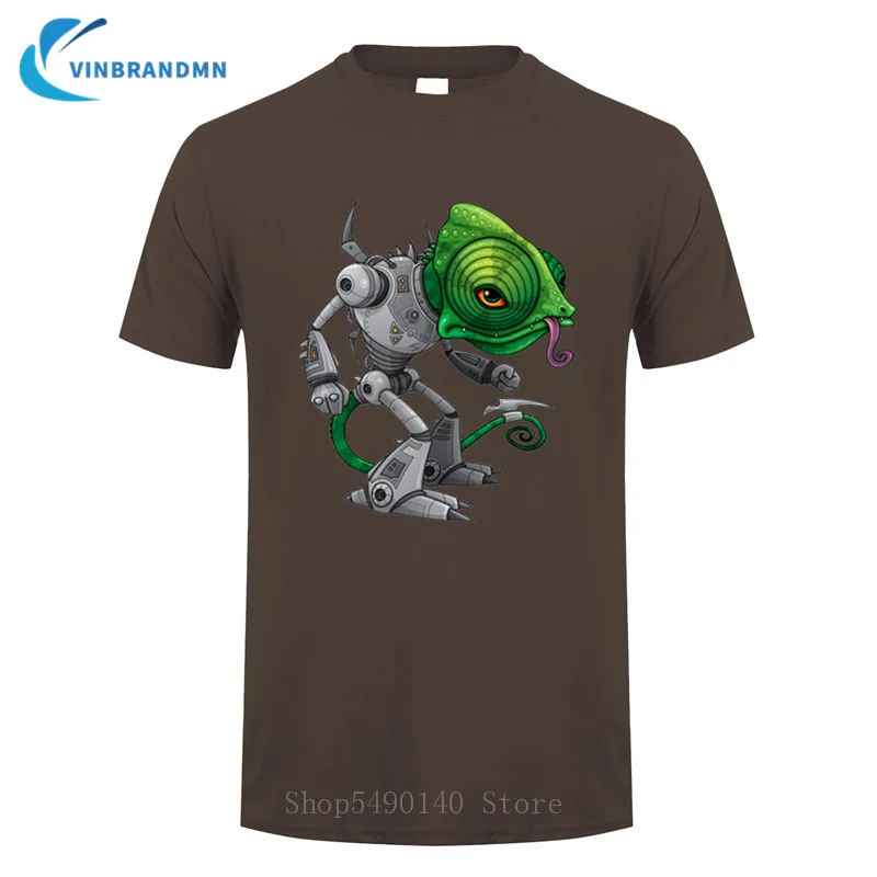 

Steampunk Chameleon Lizard Robot T Shirt Chameleozoid Fun Gift Tees New Fashion Animal Brand Tshirt High Quality Printed T-Shirt