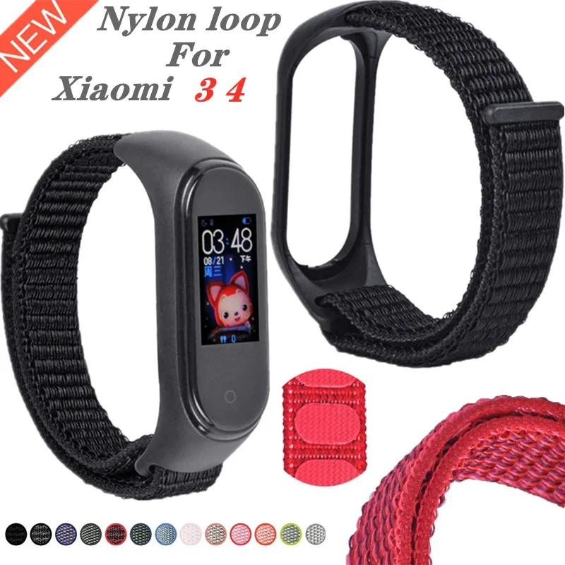 Нейлоновый Защитный Браслет для Xiaomi Miband 4 аксессуары умных часов сменный ремешок