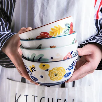 Creative Hand Painted Four Seasons Ceramic Household Chinese Food Rice Ramen Seafood Soup Tableware Western Food Hat Salad Bowl 
Creative Hand Painted Four Seasons Ceramic Household Chinese Food Rice Ramen Seafood Soup Tableware Western Food Hat Salad Bowl