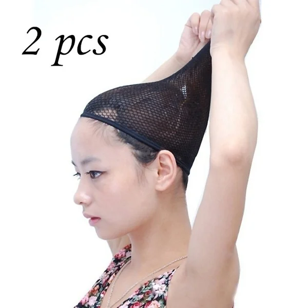 2 Pcs Stretchable Mesh Wig Cap Elastic Hair Snood Nets for Cosplay Fashion