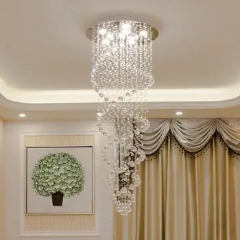 Nordic Chandelier Creative Personality Living Room Villa Rotating Chandelier Stair Long Chandelier Crystal Lamp 
Nordic Chandelier Creative Personality Living Room Villa Rotating Chandelier Stair Long Chandelier Crystal Lamp