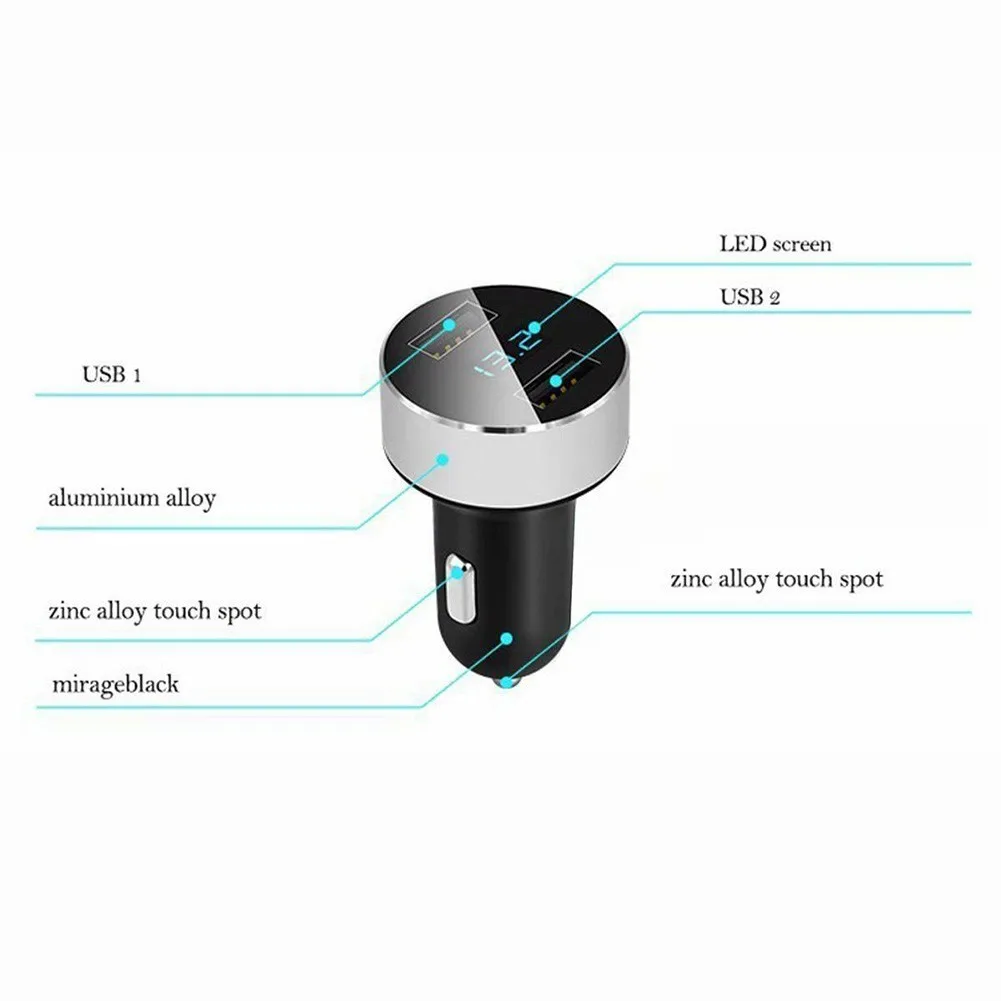 LCD Display Dual USB Car Charger Adapter with Fast Charging and Multiple Device Compatibility for 12 24V Socket
LCD Display Dual USB Car Charger Adapter with Fast Charging and Multiple Device Compatibility for 12 24V Socket