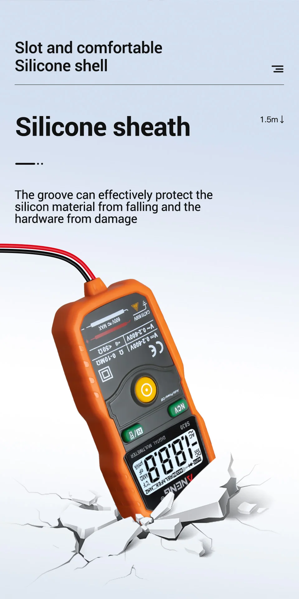 ANENG S830 Non-contact LCD Smart Multimeter Tester AC/DC RMS Digital Measuring ANENG S830 Non-contact LCD Smart Multimeter Tester AC/DC RMS Digital Measuring