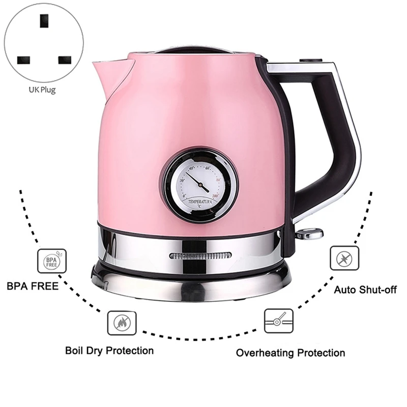 1.8L 304 Stainless Steel Electric Kettle with Water Temperature Control Meter Household Quick Heating Electric Tea Pot UK Plug
1.8L 304 Stainless Steel Electric Kettle with Water Temperature Control Meter Household Quick Heating Electric Tea Pot UK Plug