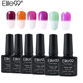 

Elite99 10ml 6 Pieces/Set 10ML Snowy Thermal Chameleon Gel Temperature Changing Color Gel Polish Bling Glitter Nail Art Manicure