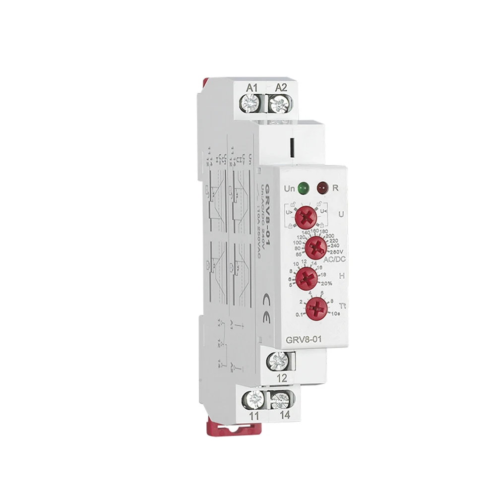 Din Rail Single Phase Monitoring Voltage Relay Industrial Control Overvoltage Undervoltage Protection Relay GRV8-01/02
Din Rail Single Phase Monitoring Voltage Relay Industrial Control Overvoltage Undervoltage Protection Relay GRV8-01/02