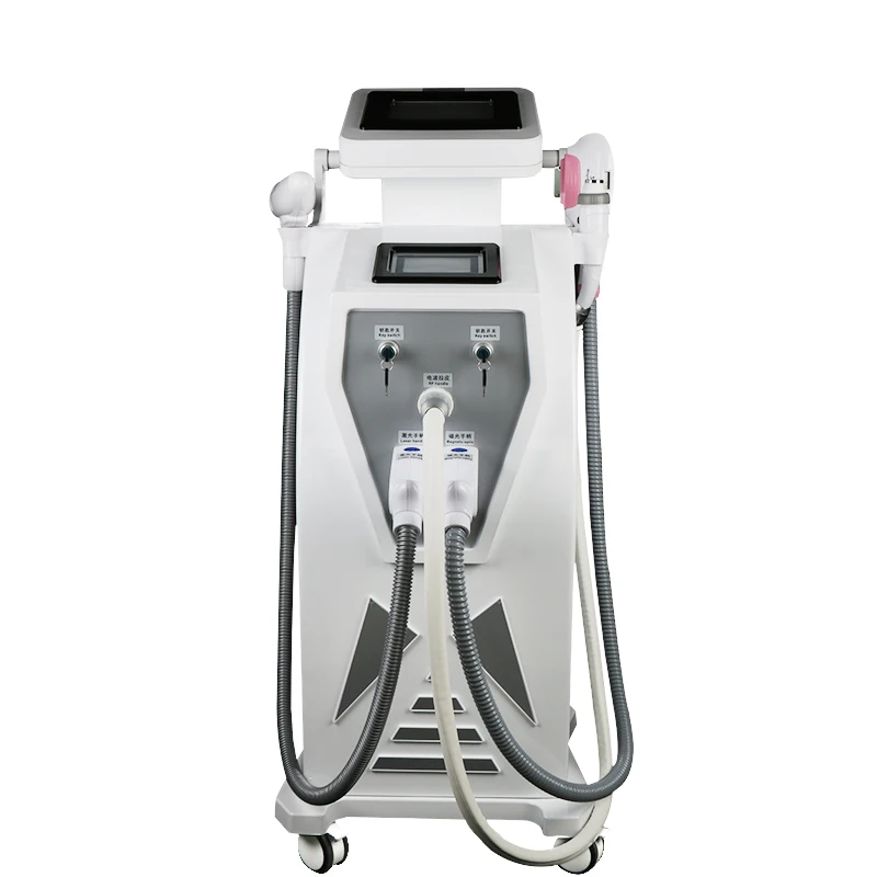 Double Screen 4 in1 Multi-function Magneto OPT IPL SHR Tattoo Removal Equipment Vascular Pigment Acne Therapy with Laser
Double Screen 4 in1 Multi-function Magneto OPT IPL SHR Tattoo Removal Equipment Vascular Pigment Acne Therapy with Laser