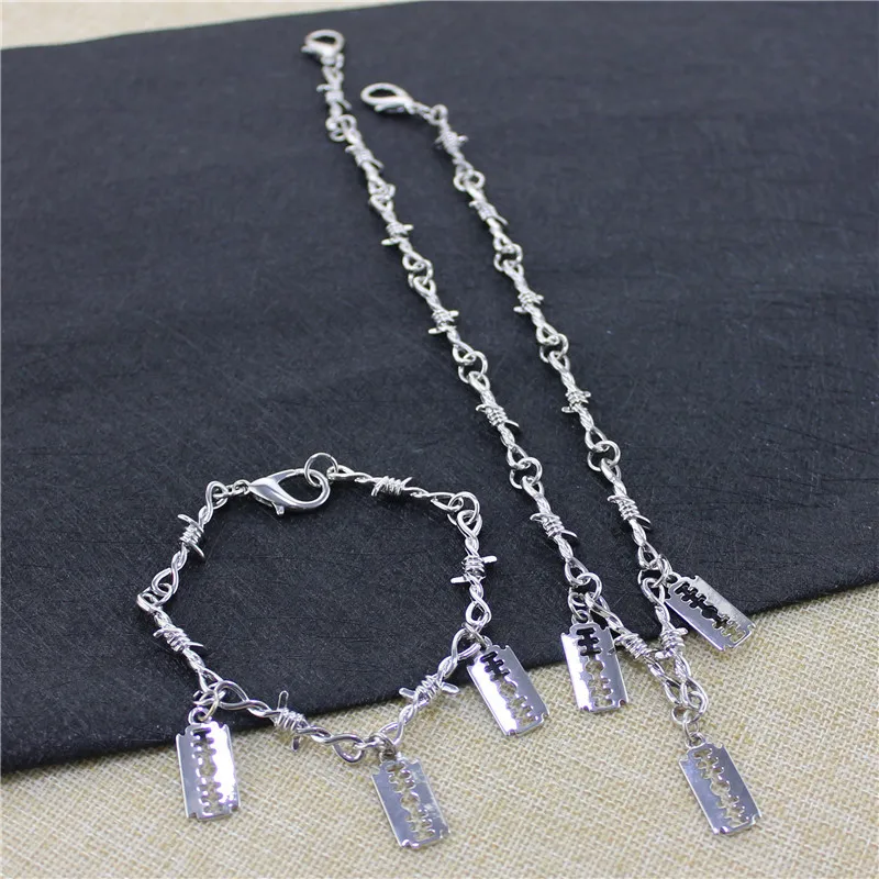 Ожерелье с металлической колючей проволокой в стиле панк/готика Ювелирное