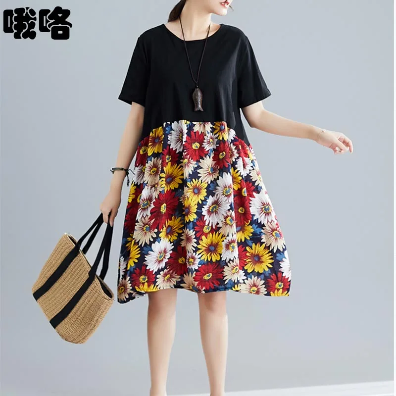 2020 Summer Plus Size Women Sunflower Print Boho Dress Patchwork Cotton Linen Dress Loose Large Robe Beach Dress Femme 3XL
2020 Summer Plus Size Women Sunflower Print Boho Dress Patchwork Cotton Linen Dress Loose Large Robe Beach Dress Femme 3XL