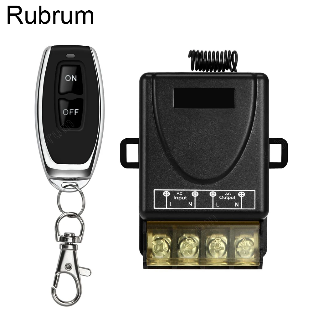Rubrum 433 MHz AC 220V 30A RF Relay Wireless Remote Control Switch + 433MHz 1CH Remote Transmitter For Water Pump Factory Motor
Rubrum 433 MHz AC 220V 30A RF Relay Wireless Remote Control Switch + 433MHz 1CH Remote Transmitter For Water Pump Factory Motor