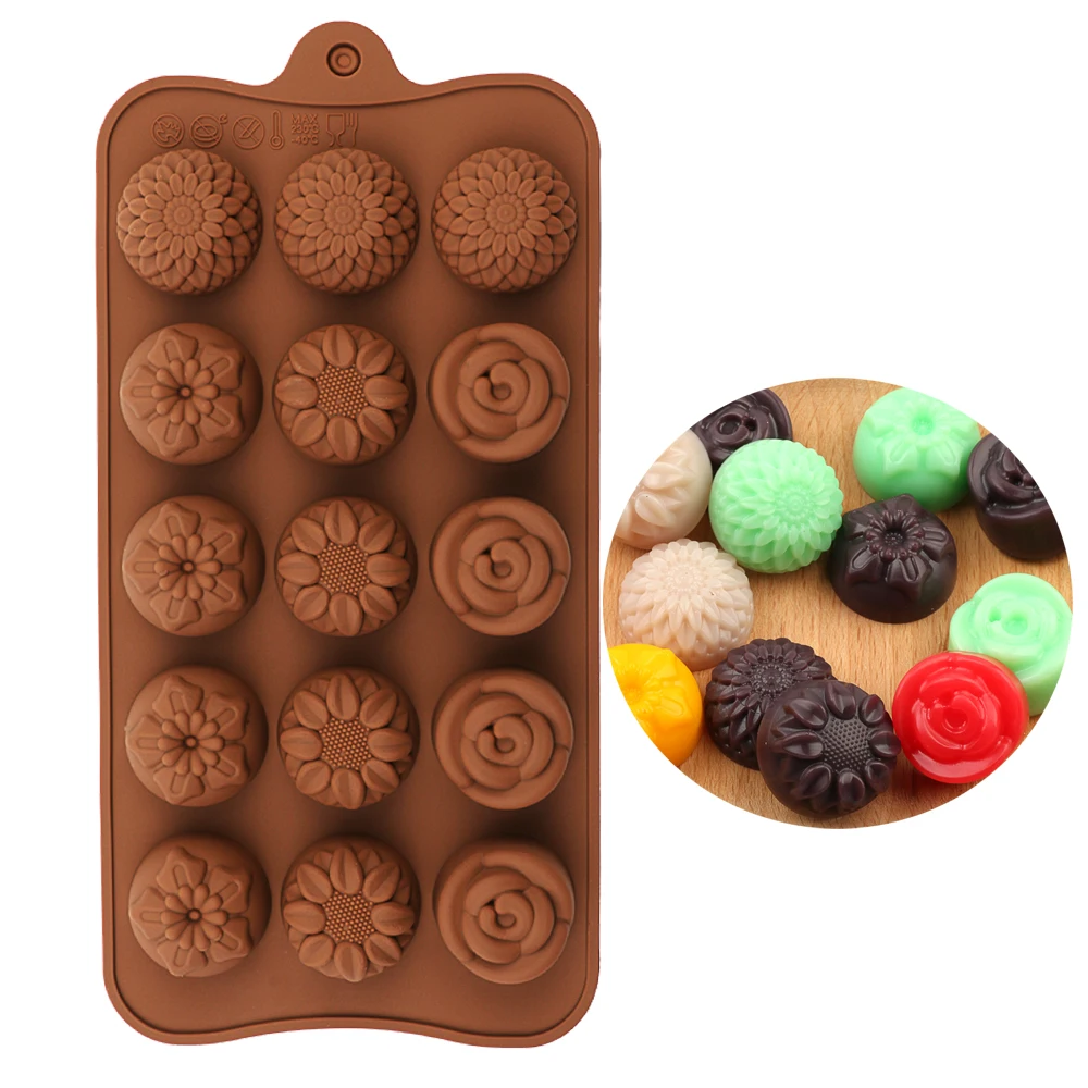 Silicone Chocolate Molds Baking Molds 15Cavity Flower Rose For Candy Cake Decorations Cake Mold Chocolate Cute Mold DIY Good
Silicone Chocolate Molds Baking Molds 15Cavity Flower Rose For Candy Cake Decorations Cake Mold Chocolate Cute Mold DIY Good