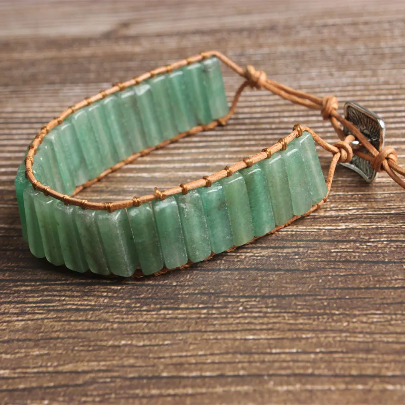 LanLi natural Jewelry Rectangular green aventurine stone knit bracelet men and women Giving presents and self use
LanLi natural Jewelry Rectangular green aventurine stone knit bracelet men and women Giving presents and self use