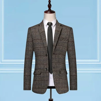 Fall middle-aged mens plaid suit jacket 2020 new men suit Blazer fashion casual jackets and coats
Fall middle-aged mens plaid suit jacket 2020 new men suit Blazer fashion casual jackets and coats