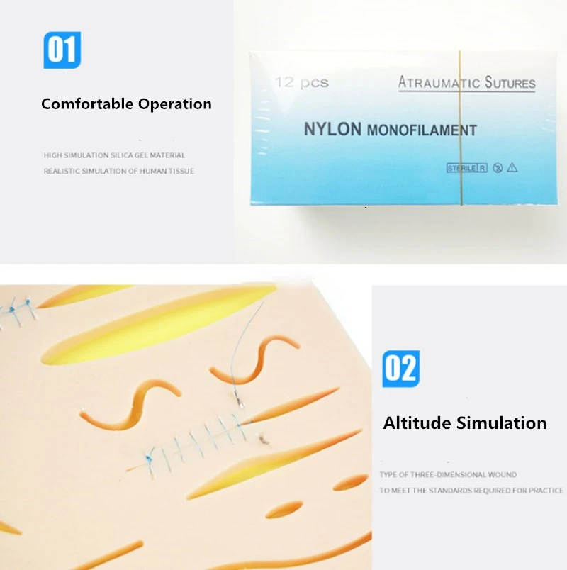 1set/12pcs Medical Skin Suture Practice tool Needle suture nylon monofilament non-injured surgical suture practice kit
1set/12pcs Medical Skin Suture Practice tool Needle suture nylon monofilament non-injured surgical suture practice kit