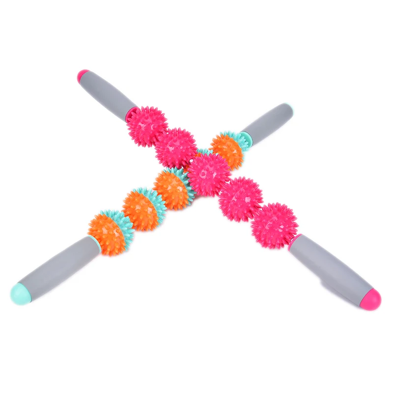 Gym Muscle Massage Roller Yoga Stick Body Massage Relax Tool Muscle Roller Sticks with 5 Point Spiky Ball High Quality
Gym Muscle Massage Roller Yoga Stick Body Massage Relax Tool Muscle Roller Sticks with 5 Point Spiky Ball High Quality
