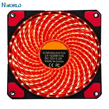 120mm PC Computer Case Fan Heatsink Cooler 16dB Ultra Silent 33 LEDs Cooling with Anti-Vibration Rubber 12CM Fan