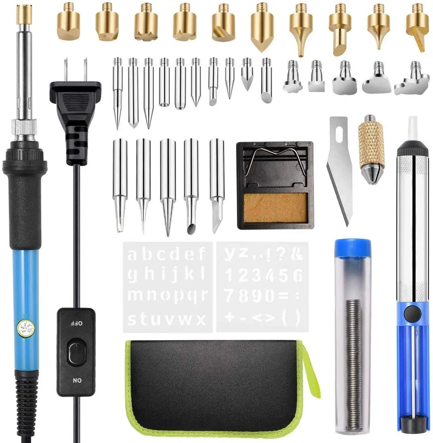 Soldering Iron Kit Wood Burning Kit Carving Pyrography Pen Kit 60W Adjustable Temperature Welding Wood Embossing Burning set
Soldering Iron Kit Wood Burning Kit Carving Pyrography Pen Kit 60W Adjustable Temperature Welding Wood Embossing Burning set