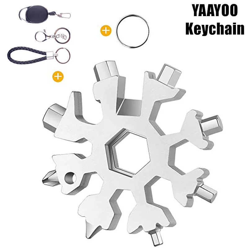18-in-1 Snowflake Multi-tool Stainless Combination Compact Portable Outdoor Products Tool Card Keychain Bottle Opener
18-in-1 Snowflake Multi-tool Stainless Combination Compact Portable Outdoor Products Tool Card Keychain Bottle Opener