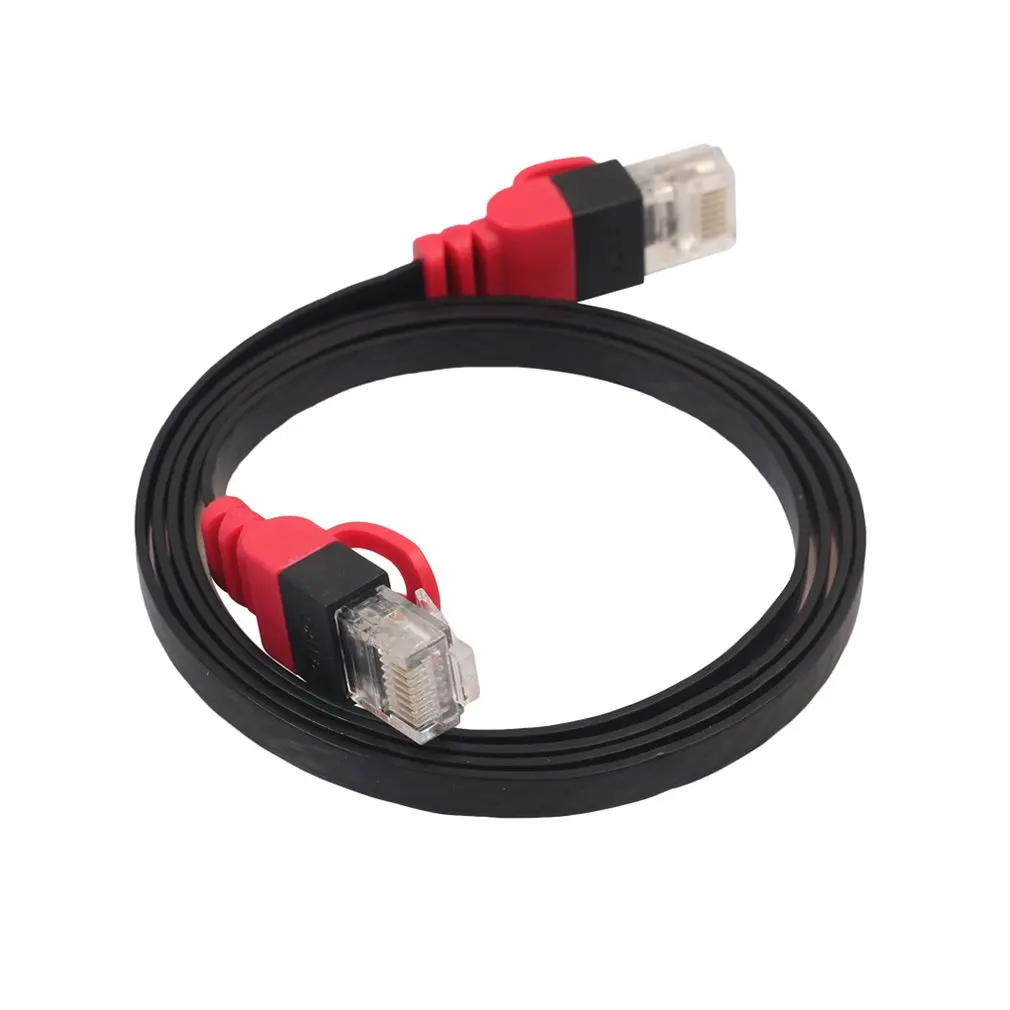 Cat6 Ethernet Cable New Gold-plated Plug PVC Skin Unshielded Flat Gigabit Network LAN Flat Cable for Computer Router Television