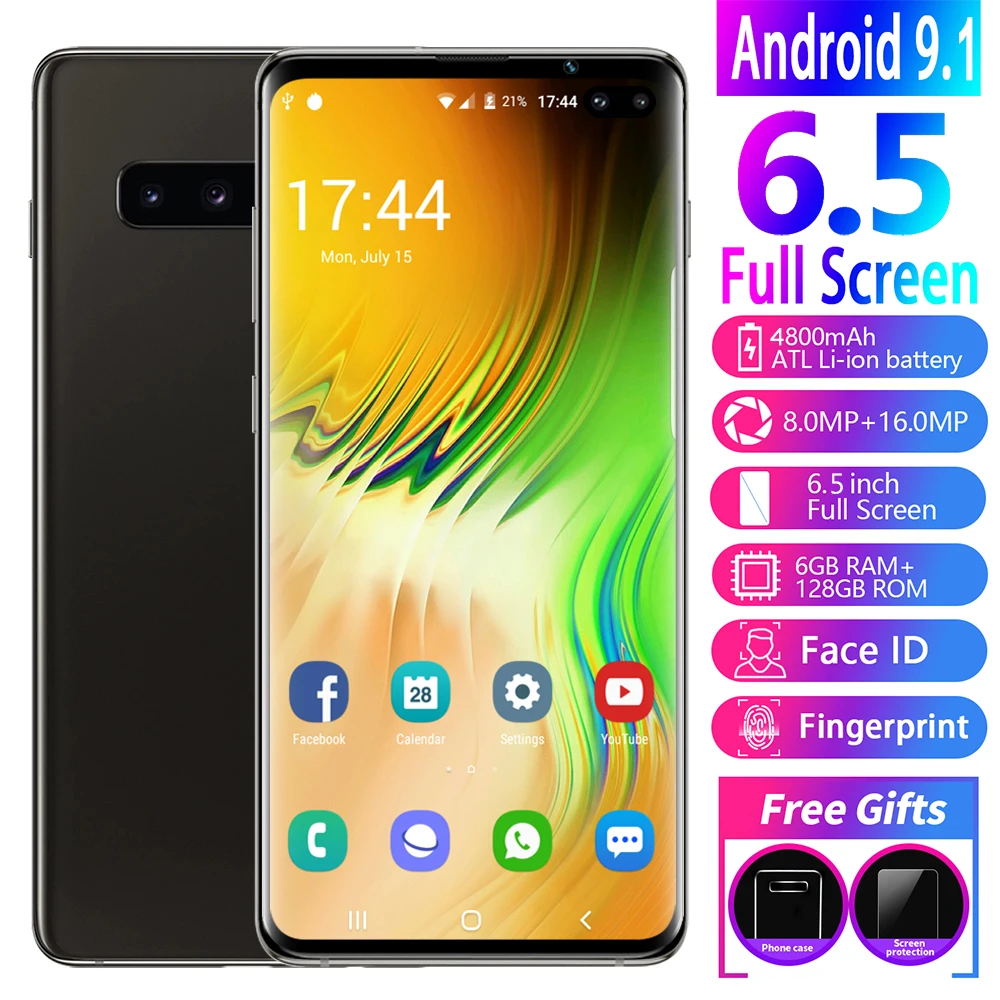 Smartphone S10+ 6.5" Cellphones Android Fingerprint Face Unlock Dual Camera 4G 3G Smart Mobile Cell Phone Global Version
Smartphone S10+ 6.5" Cellphones Android Fingerprint Face Unlock Dual Camera 4G 3G Smart Mobile Cell Phone Global Version