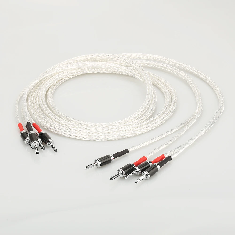 Pair 8N single crystal silver Plated Twisted Speaker Cable Loudspeaker Cable For HIFI amplifier speaker Audiophile 
Pair 8N single crystal silver Plated Twisted Speaker Cable Loudspeaker Cable For HIFI amplifier speaker Audiophile