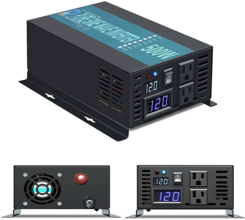 

500W Car Power Inverter 12V 220V Pure Sine Wave Solar Inverters Battery Power Supply Converters 24V/48V DC to 120V/230V/240V AC