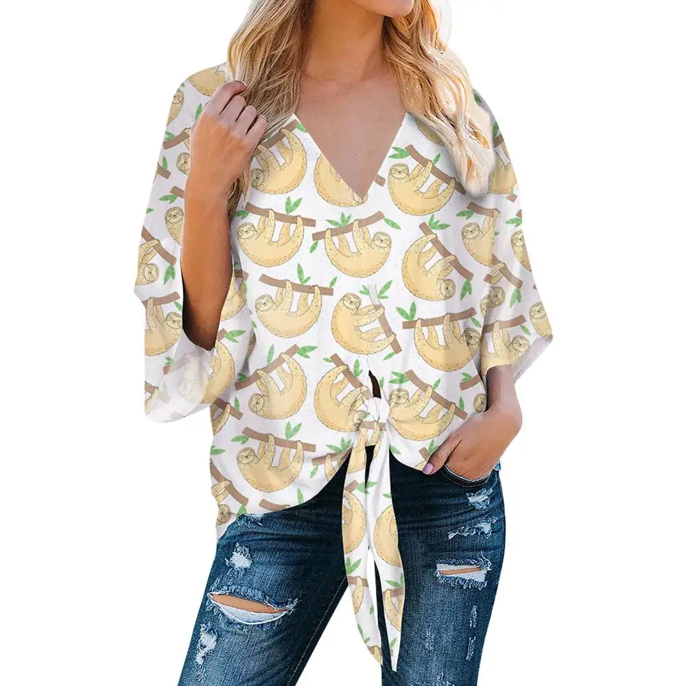 Wholesale custom Cartoons Print Leopard pattern Deep V-neck Sexy Flared Sleeves fashion Sexy Casual Looses Chiffon Women Shirts
Wholesale custom Cartoons Print Leopard pattern Deep V-neck Sexy Flared Sleeves fashion Sexy Casual Looses Chiffon Women Shirts