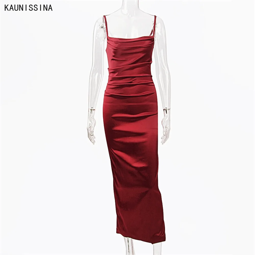 KAUNISSINA Silk Satin Sexy Cocktail Dresses Woman Party Night Club Dress Spaghetti Strap Sleeveless Homecoming Vestidos Formales
KAUNISSINA Silk Satin Sexy Cocktail Dresses Woman Party Night Club Dress Spaghetti Strap Sleeveless Homecoming Vestidos Formales