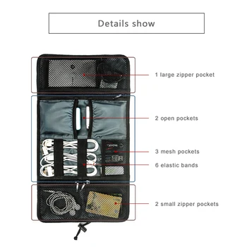 Electronics Accessories Cable Organizer Bag Gadget Carrying Case for USB Cables Charger Power Bank SD Cards Earphone Hard Drive
Electronics Accessories Cable Organizer Bag Gadget Carrying Case for USB Cables Charger Power Bank SD Cards Earphone Hard Drive