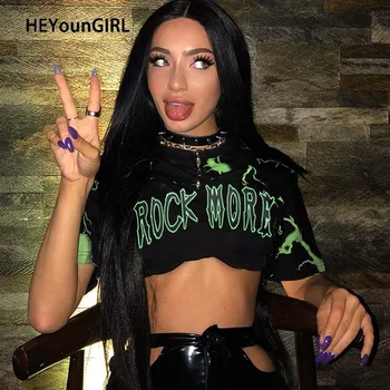 HEYounGIRL Letter Print Harajuku Casual T-shirt Women Summer Short Sleeve Printed Crop Tshirt Ladies Fashion Top Tee Streetwear
HEYounGIRL Letter Print Harajuku Casual T-shirt Women Summer Short Sleeve Printed Crop Tshirt Ladies Fashion Top Tee Streetwear