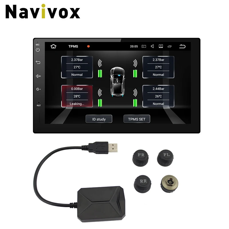 Navivox Android TPMS tire pressure monitor Android navigation tire pressure monitoring alarm system wireless transmission TPMS
Navivox Android TPMS tire pressure monitor Android navigation tire pressure monitoring alarm system wireless transmission TPMS