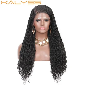 Kalyss 24 Inches 13X5 Lace Front Wigs Box Braids Wigs with Wavy Curly Ends Side Part Synthetic Swiss Lace Frontal Goddess Wig 
Kalyss 24 Inches 13X5 Lace Front Wigs Box Braids Wigs with Wavy Curly Ends Side Part Synthetic Swiss Lace Frontal Goddess Wig