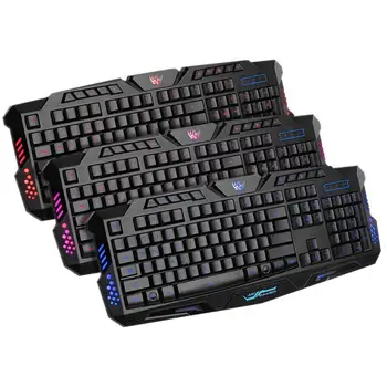 

A877 Gaming Keyboard USB Wired 114 Keys LED Backlight Gamer Keyboard Black English Backlit Keyboard USB Wired keyboards