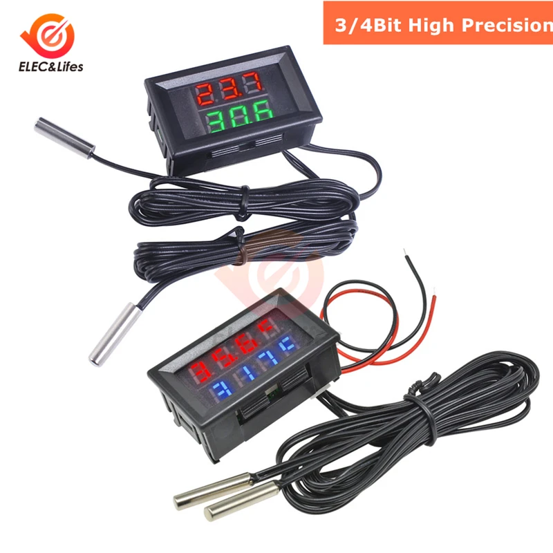4-28V 3/4 Bit Precision LED Digital Temperature Controller thermostat Cooler Heater thermoregulator w/Dual NTC Waterproof Probe
4-28V 3/4 Bit Precision LED Digital Temperature Controller thermostat Cooler Heater thermoregulator w/Dual NTC Waterproof Probe
