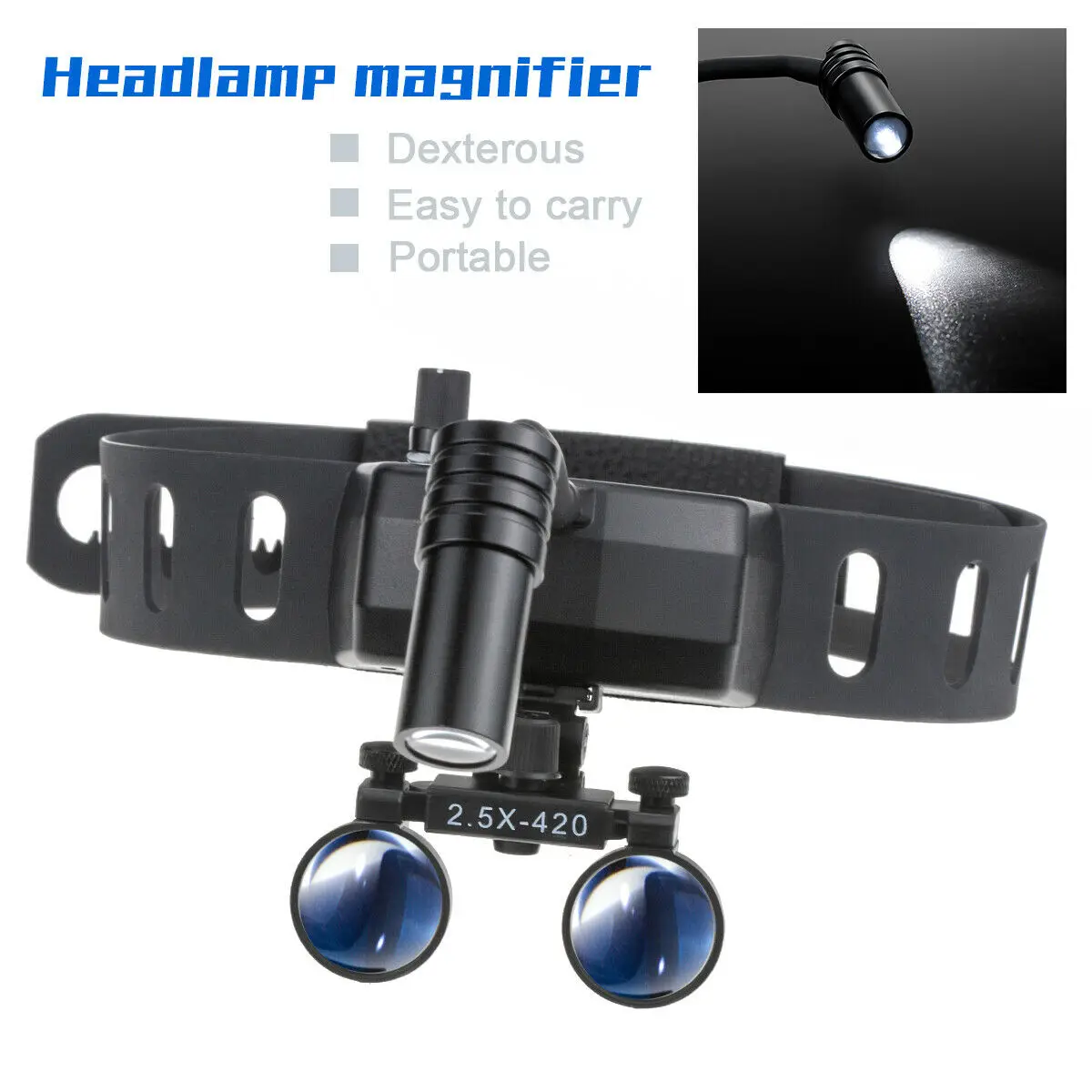 Medical Surgical Magnifier Headband magnifying Dental Loupes with 5W LED Lights Headlight 2.5X420MM/3.5X-340MM
Medical Surgical Magnifier Headband magnifying Dental Loupes with 5W LED Lights Headlight 2.5X420MM/3.5X-340MM
