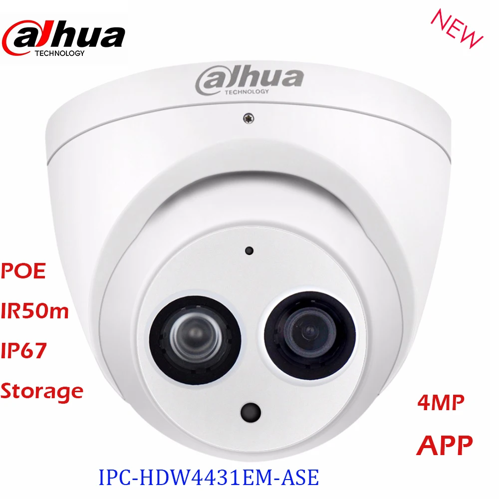 Dahua IP Camera IPC-HDW4431EM-ASE 4MP with PoE Mic Micro SD Card Night Vesion IR 50M IP67 H.265 AI CCTV Security Camara
Dahua IP Camera IPC-HDW4431EM-ASE 4MP with PoE Mic Micro SD Card Night Vesion IR 50M IP67 H.265 AI CCTV Security Camara